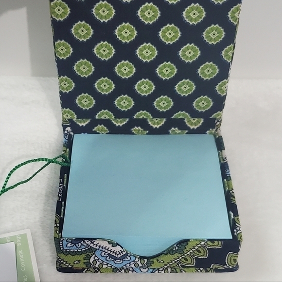 Vera Bradley Cambridge Navy Blue Green Quilted Pattern Note Box NWT - Picture 4 of 9